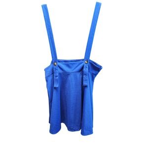 Shein Curve Royal Blue Suspender Skater Skirt Plus Size 3XL Pinafore Crepe Knit